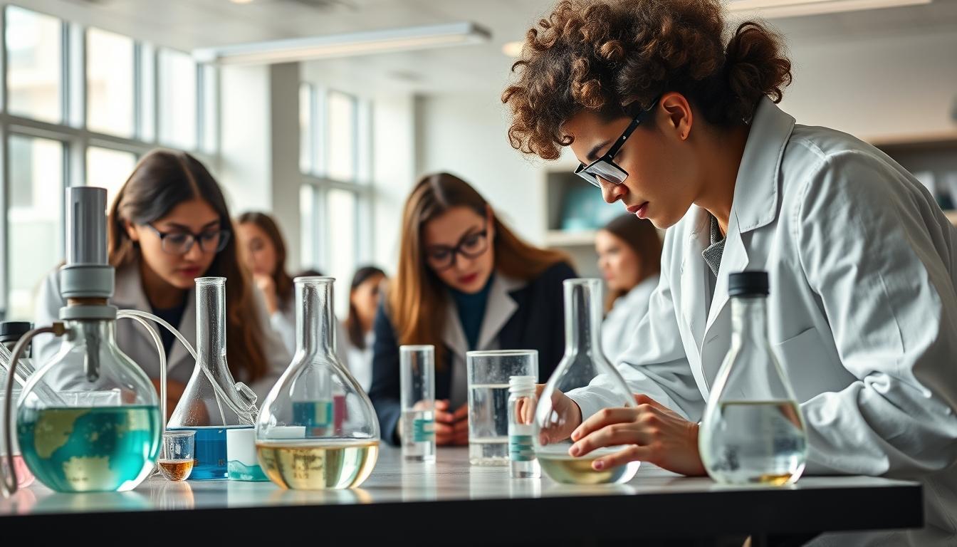 Student using learning strategies while studying